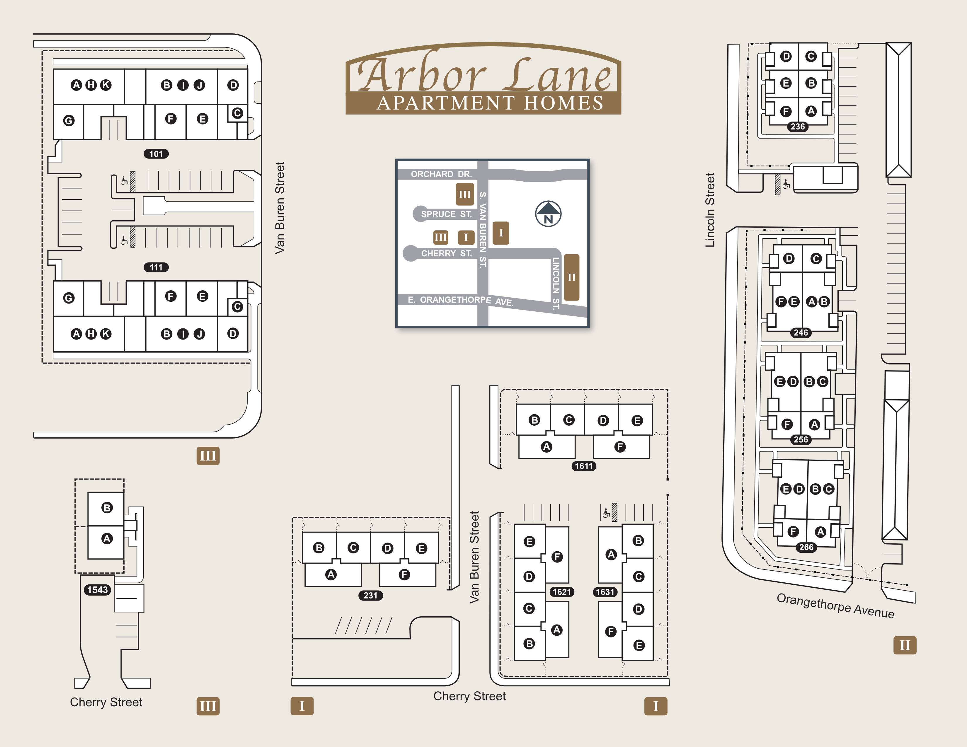 Arbor Lane Apartment Homes site map